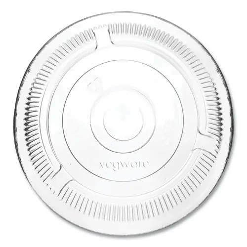 Vegware™ 96 Series Cold Cup Lids, Fits Vegware 96-Series Cold Cups, Plastic, Clear, 1,000/Carton