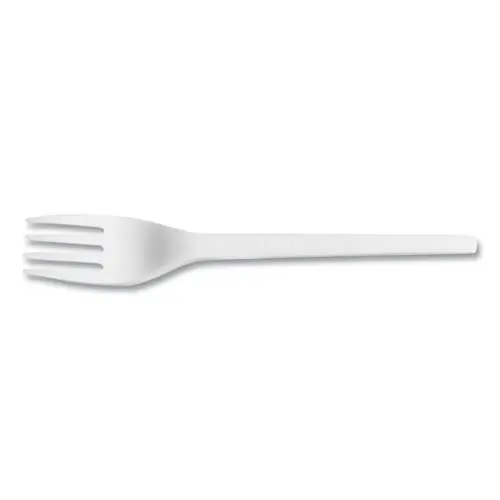 Vegware™ CPLA Cutlery, General Purpose Fork, White, 1,000/Carton