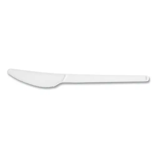 Vegware™ CPLA Cutlery, General Purpose Knife, White, 1,000/Carton
