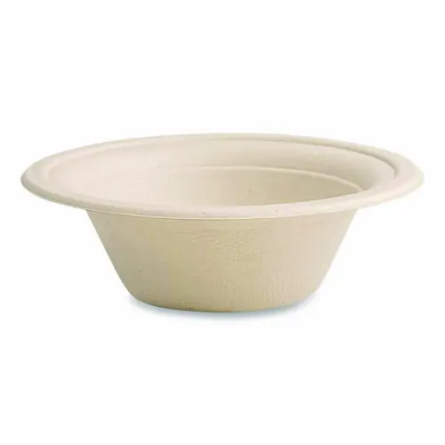 Vegware™ Nourish Compostable Molded Fiber Bowl, Sugarcane, 12 oz, White, 1000/Carton