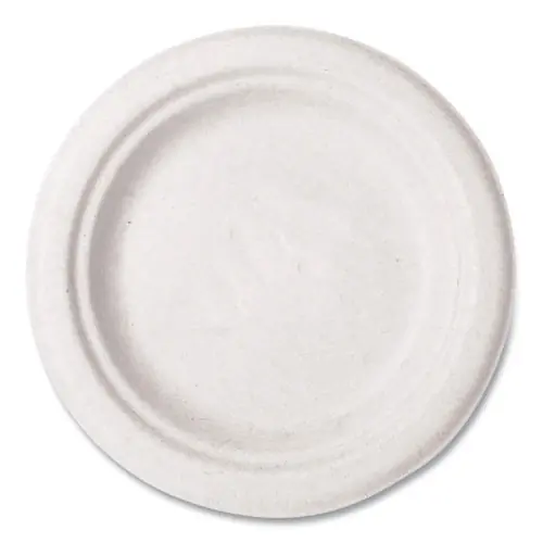 Vegware™ Nourish Compostable Molded Fiber Plate, Sugarcane, 6" Diameter, White, 1000/Carton