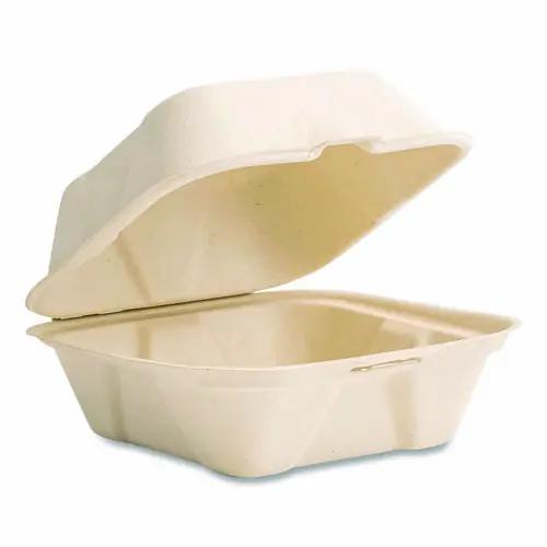 Vegware™ Nourish Molded Fiber Takeout Containers, Compostable, White, Sugarcane, 400/Carton
