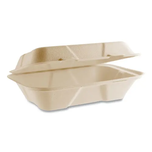 Vegware™ Nourish Molded Fiber Takeout Containers, Compostable, Natural, Sugarcane, 200/Carton