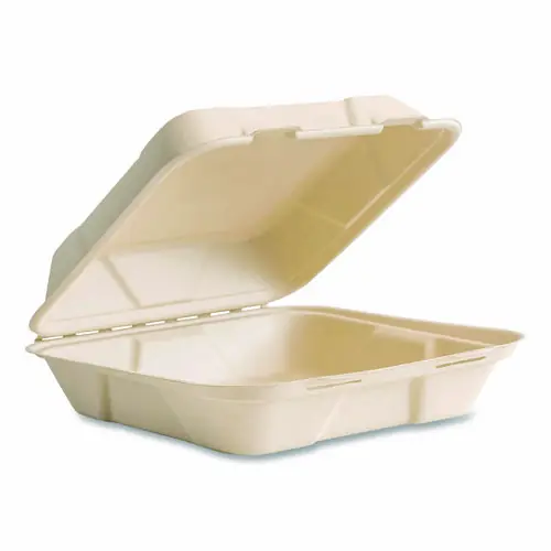 Vegware™ Nourish Molded Fiber Takeout Containers, Compostable, White, Sugarcane, 200/Carton
