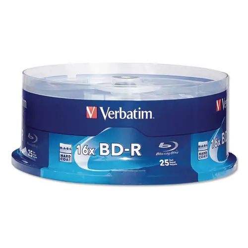 Verbatim® BD-R Blu-Ray Disc, 25 GB, 16x, White, 25/Pack