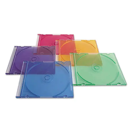 Verbatim® CD/DVD Slim Case, Assorted Colors, 50/Pack