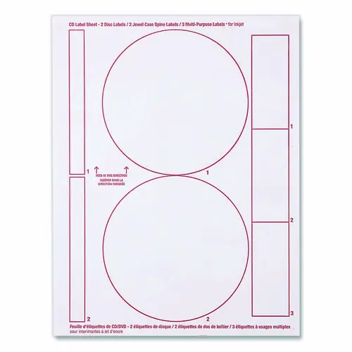 Verbatim® Inkjet Media Labels, Matte White, 50 Sheets/Pack