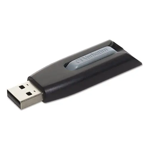 Verbatim® Store 'n' Go V3 USB 3.0 Drive, 128 GB, Black/Gray