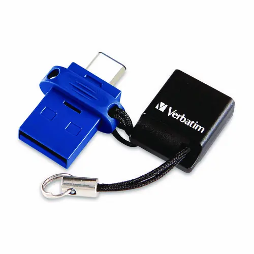 Verbatim® Store n' Go Dual USB 3.2 Gen 1 Flash Drive for USB-C Devices, Blue