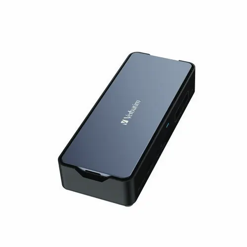 Verbatim® USB-C Pro Docking Station 15-in-1 with 256GB Vi3000 SSD, Gray