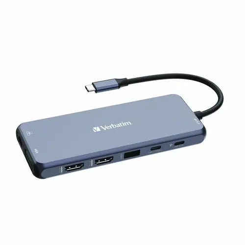 Verbatim® USB-C Pro Multiport Hub, 14 Port, Gray
