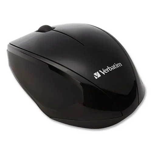 Verbatim® Wireless Notebook Multi-Trac Blue LED Mouse, 2.4 GHz Frequency/32.8 ft Wireless Range, Left/Right Hand Use, Black