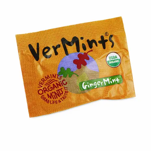 VerMints® VerMints Organic Mints/Pastilles, Gingermint, 100 Individually Wrapped Mints/Box