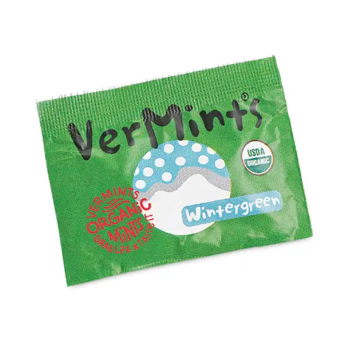 VerMints® VerMints Organic Mints/Pastilles, Wintergreen, Individually Wrapped, 100/Box