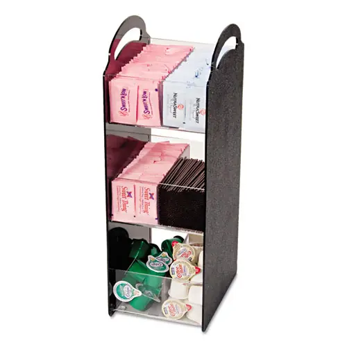 Vertiflex® Commercial Grade Compact Condiment Organizer, 6 Compartments, Black