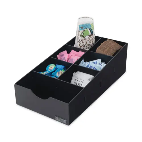 Vertiflex® Commercial Grade Condiment Caddy, Black, 7 Compartments