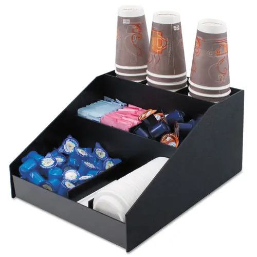 Vertiflex® Commercial Grade Horizontal Condiment Organizer, 9 Compartments, Black