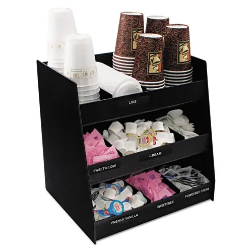 Vertiflex® Commercial Grade Vertical Condiment Organizer, 9 Compartments, Black