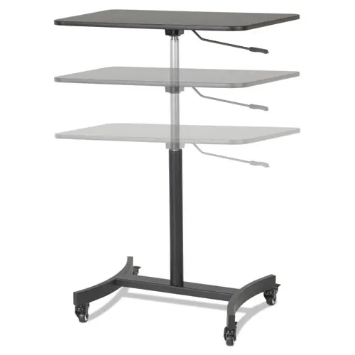 Victor® DC500 High Rise Collection Mobile Adjustable Standing Desk, Black, 30.75" x 22", Adjustable Height 29" to 44"