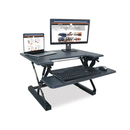 Victor® High Rise Height Adjustable Standing Desk with Keyboard Tray