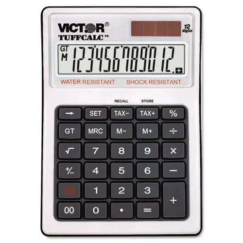 Victor® TUFFCALC Desktop Calculator, 12-Digit LCD