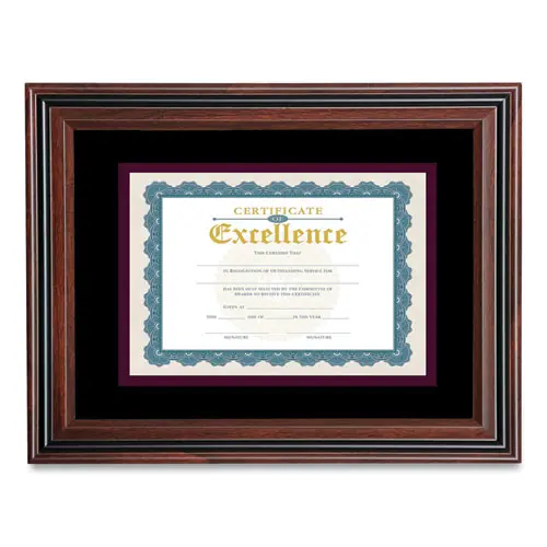 Victory Light Document Frame with Mat, 11 x 14, Rosewood/Black