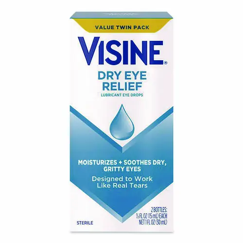 Visine® Dry Eye Relief Lubricant Eye Drops, 15 mL, 2/Box