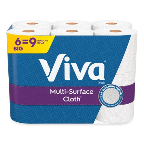 Viva® Multi-Surface Cloth Choose-A-Sheet Kitchen Roll Paper Towels, 2-Ply, White, 6 Rolls/Pack, 4 Packs/Carton