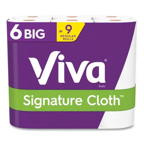 Viva® Signature Cloth Choose-A-Sheet Kitchen Roll Paper Towels, 1-Ply, White, 70 Sheets/Roll, 6 Rolls/Pack, 4 Packs/Carton