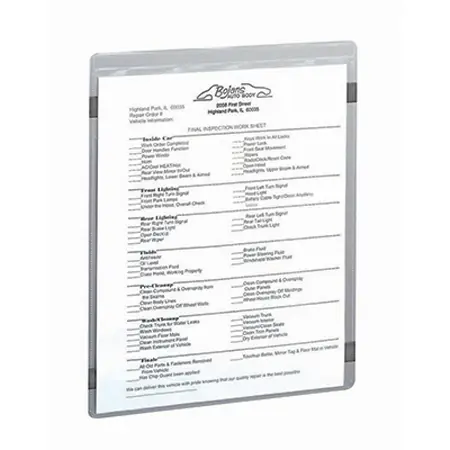 Vinyl Job/Shop Ticket Holder 8 1/2" x 11" Magnetic Clear Pack of 15