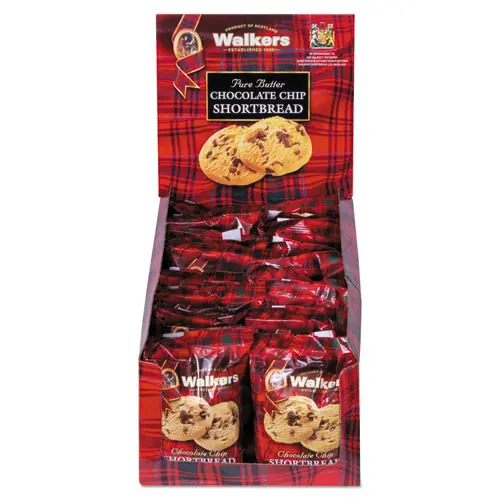 Walkers Shortbread Cookies, Chocolate Chip Shortbread, 2.2 oz Box