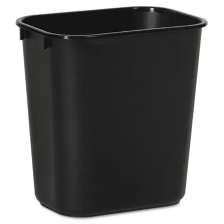 Wastebasket, 14 Quart, Plastic, Black
