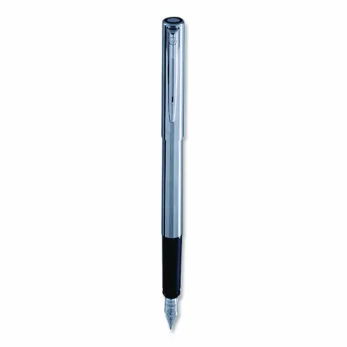 Waterman Allure Fountain Pen, Fine Point, Blue Ink, Silver/Black Barrel