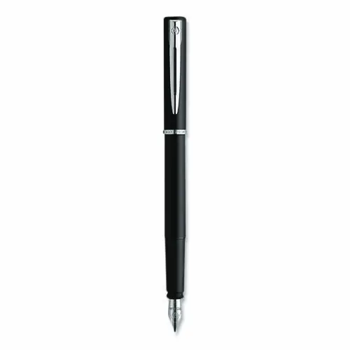 Waterman Allure Fountain Pen, Fine Point, Blue Ink, Black/Silver Barrel