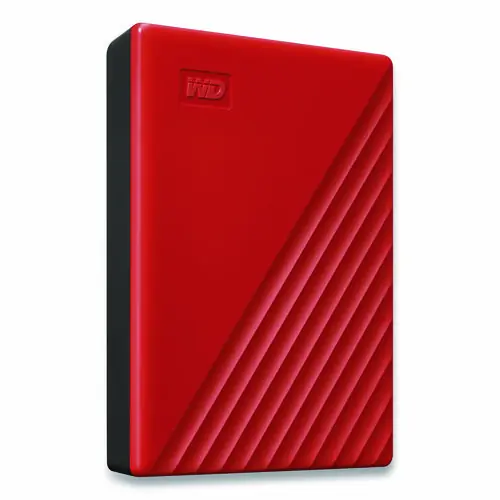 WD MY PASSPORT External Hard Drive, 4 TB, USB 3.2, Red