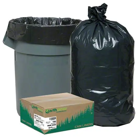 Webster Earthsense Commercial Liner - 38 x 58, 1.65 mil, Black