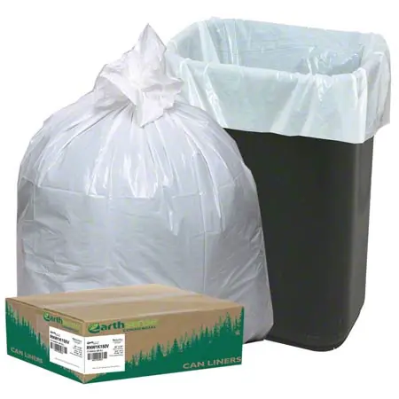 Webster Earthsense Commercial Liner - 24 x 33, 0.85 mil, White