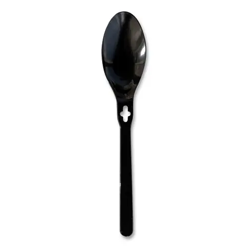 WeGo Spoon Polystyrene Disposable Spoons, Black, 1,000/Carton
