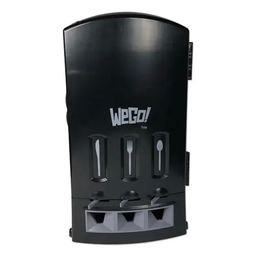 WeGo Trio Utensil Dispenser, Black, 13.39" W x 15.75" D x 23.62" H