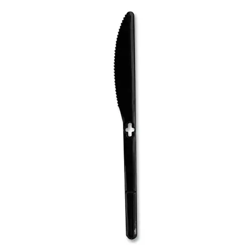 WeGo Polystyrene Disposable Knives, Black, 1,000/Carton