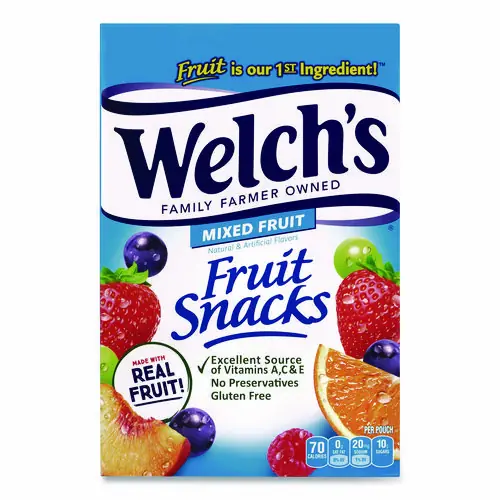 Welch's® Fruit Snacks, Mixed Fruit, 0.9 oz Pouch, 40/Box