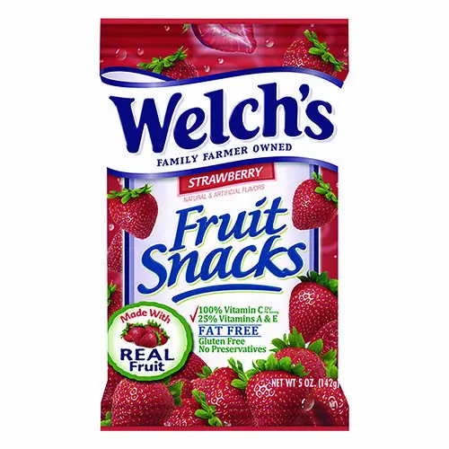 Welch's® Fruit Snacks, Strawberry, 5 oz Pouch, 12/Box