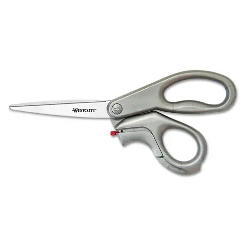 Westcott® E-Z Open Box Opener Stainless Steel Shears, 8" Long, Offset Gray Handle