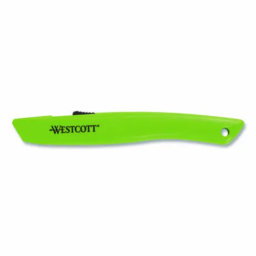Westcott® Full-Size Safety Cutter, ABS Handle, Green, 12/Pack