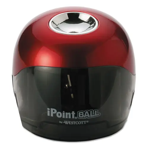 Westcott® iPoint Ball Battery Sharpener, Battery-Powered, Red/Black