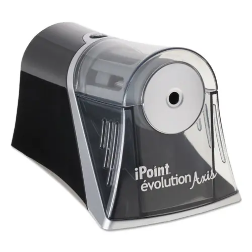 Westcott® iPoint Evolution Axis Pencil Sharpener, AC-Powered, Black/Silver
