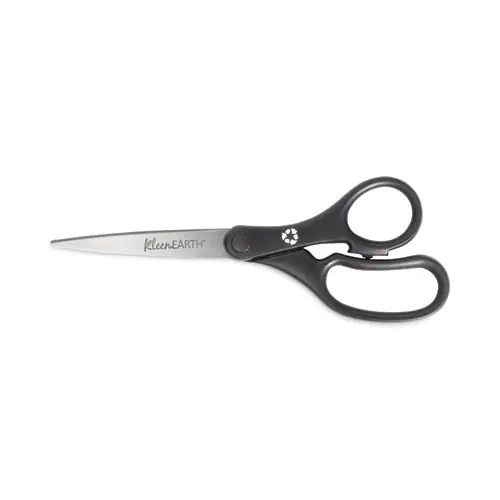 Westcott® KleenEarth Basic Plastic Handle Scissors, 8" Long, Straight Black Handle
