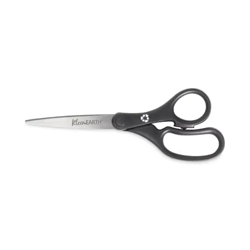 Westcott® KleenEarth Basic Plastic Handle Scissors, 8" Long, 3.25" Cut Length, Straight Black Handle, 3/Pack