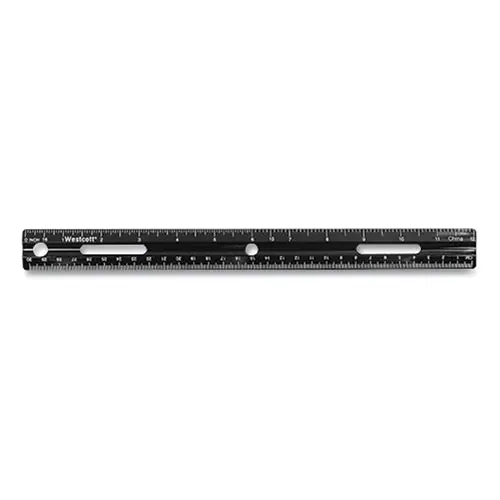 Westcott® KleenEarth Recycled Ruler, Standard/Metric, 12" Long, Plastic, Black