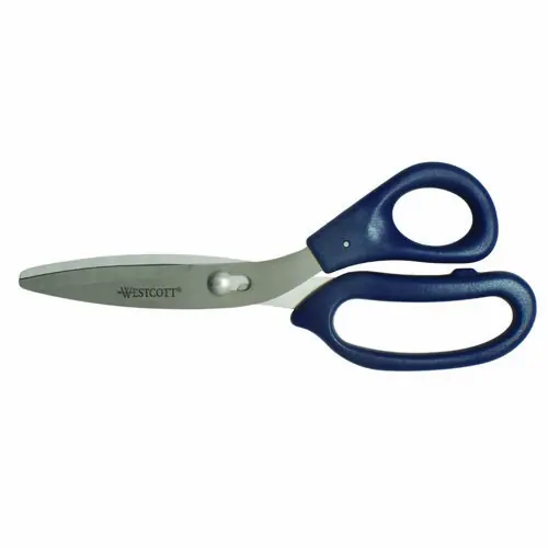 Westcott® Power Pivot Shears, 8" Long, 3.5" Cut Length, Straight Blue Handle